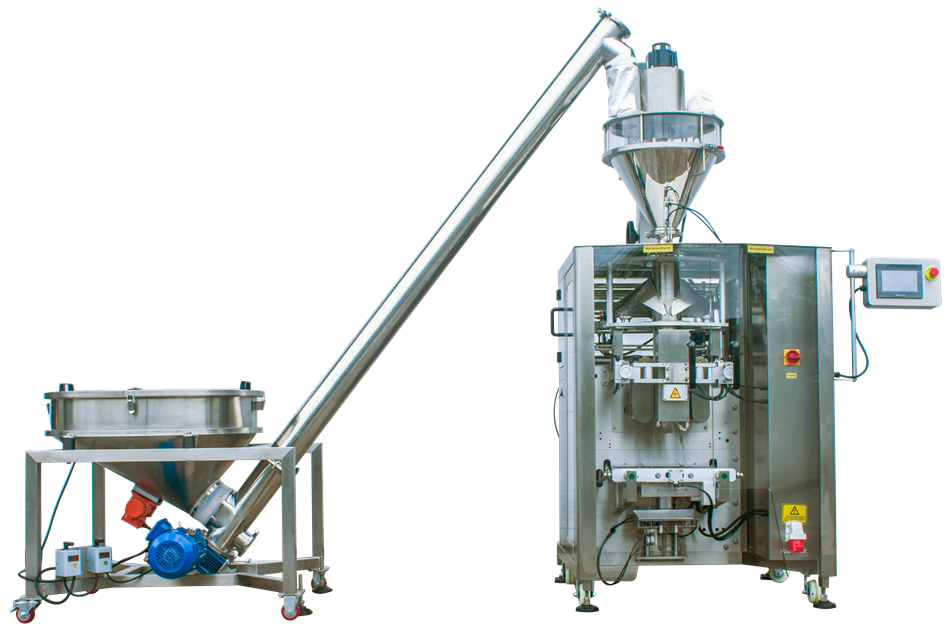Vertical form fill seal machine with auger filler